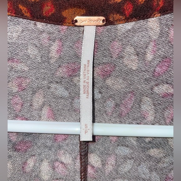 Free People Shayla Wrap Midi Chocolate Combo Dress Size S - Picture 9 of 12